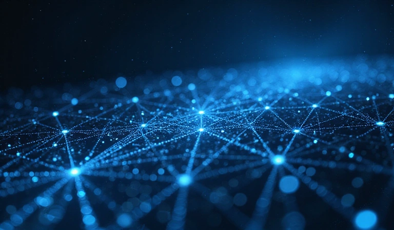 Digital illustration of data flow, showing secure connections and encrypted information, representing data usage and security.